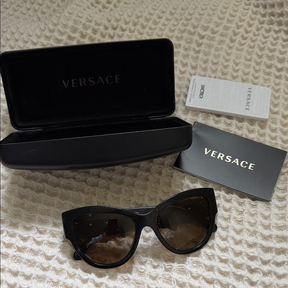 Versace Cat Eye Black Sunglasses